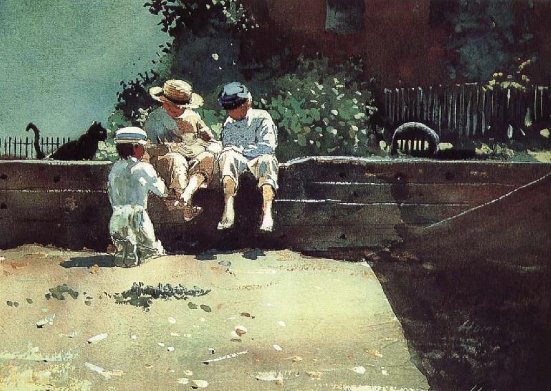 Winslow Homer Boys and kittens France oil painting art